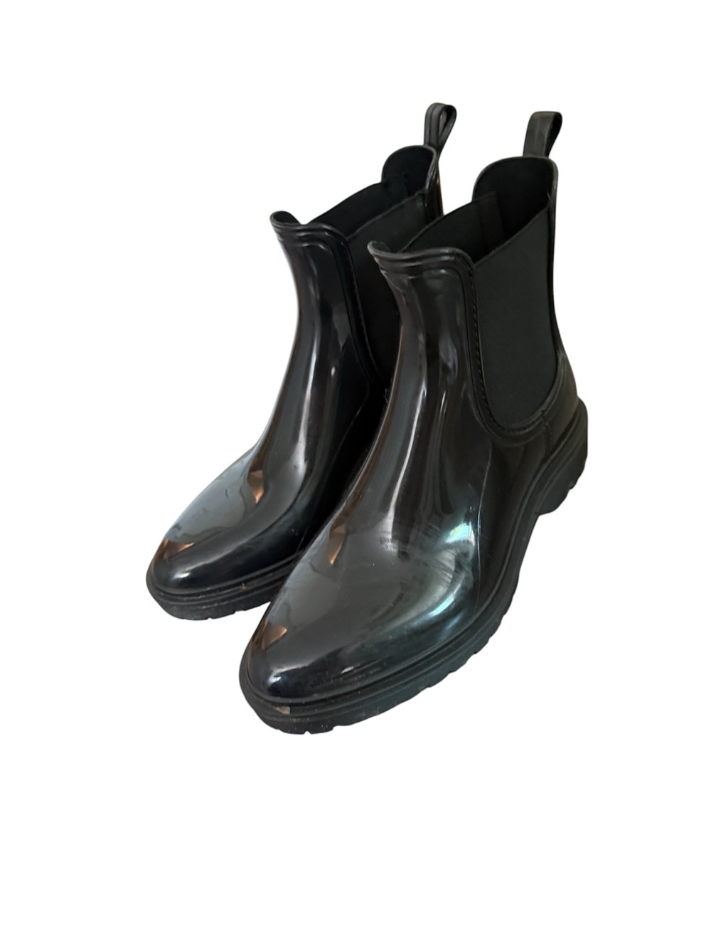 INC International Concepts Women's Black Gloss Chelsea Rain Boots - Picture 3 of 11